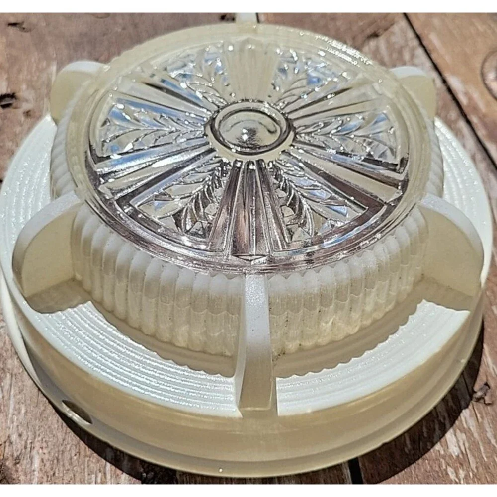 Glass Shade Diffuser Clear Frosted Art Deco 6 3/8